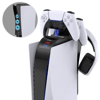 Cooling Fan and Controller Charger Compatible with PS5 DualSense, YUANHOT 2.5H Fast Charging Station and Cooling System Accessories for PS5 Disc and Digital Edition